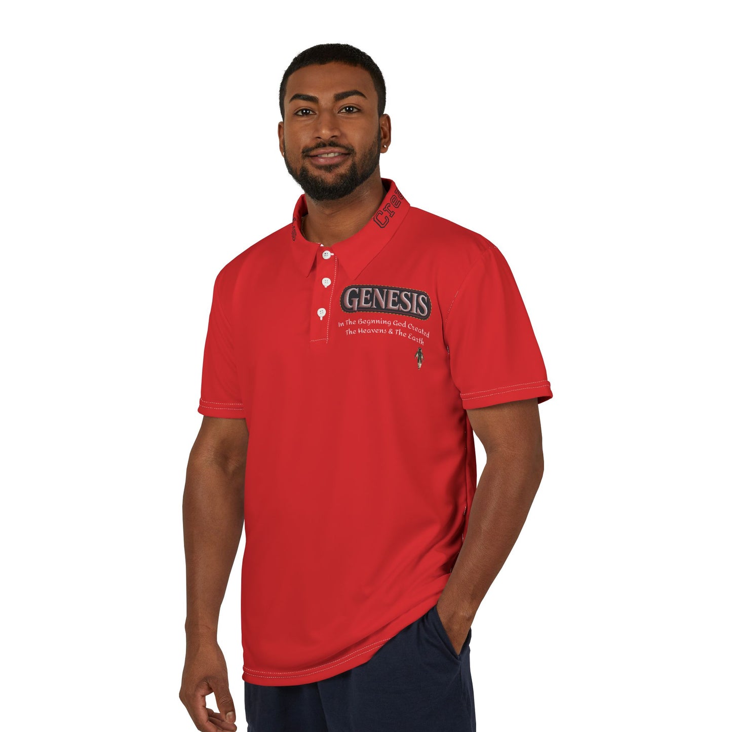 Red CreationOfTheGods "Genesis"  Polo Shirt