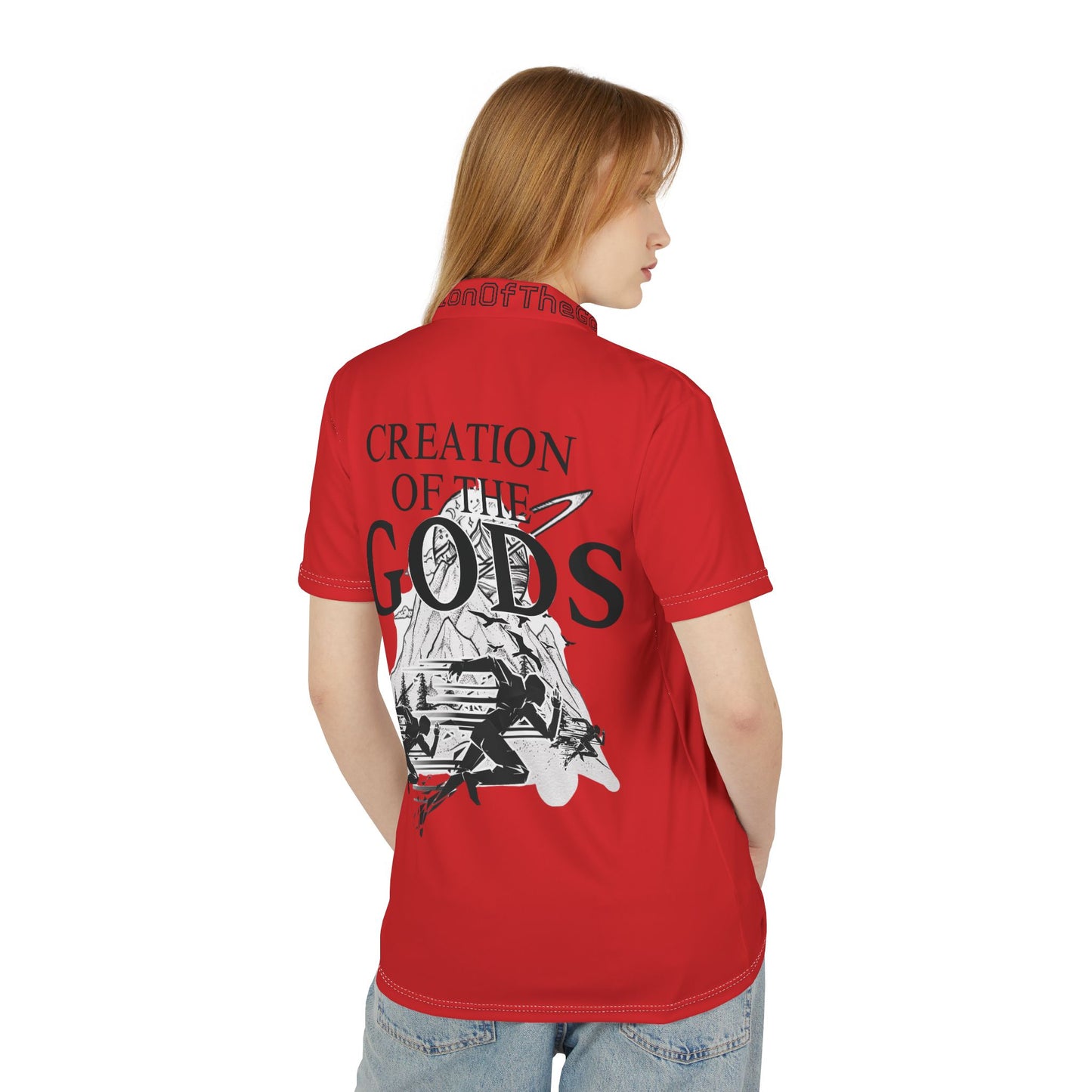 Red CreationOfTheGods "Genesis"  Polo Shirt
