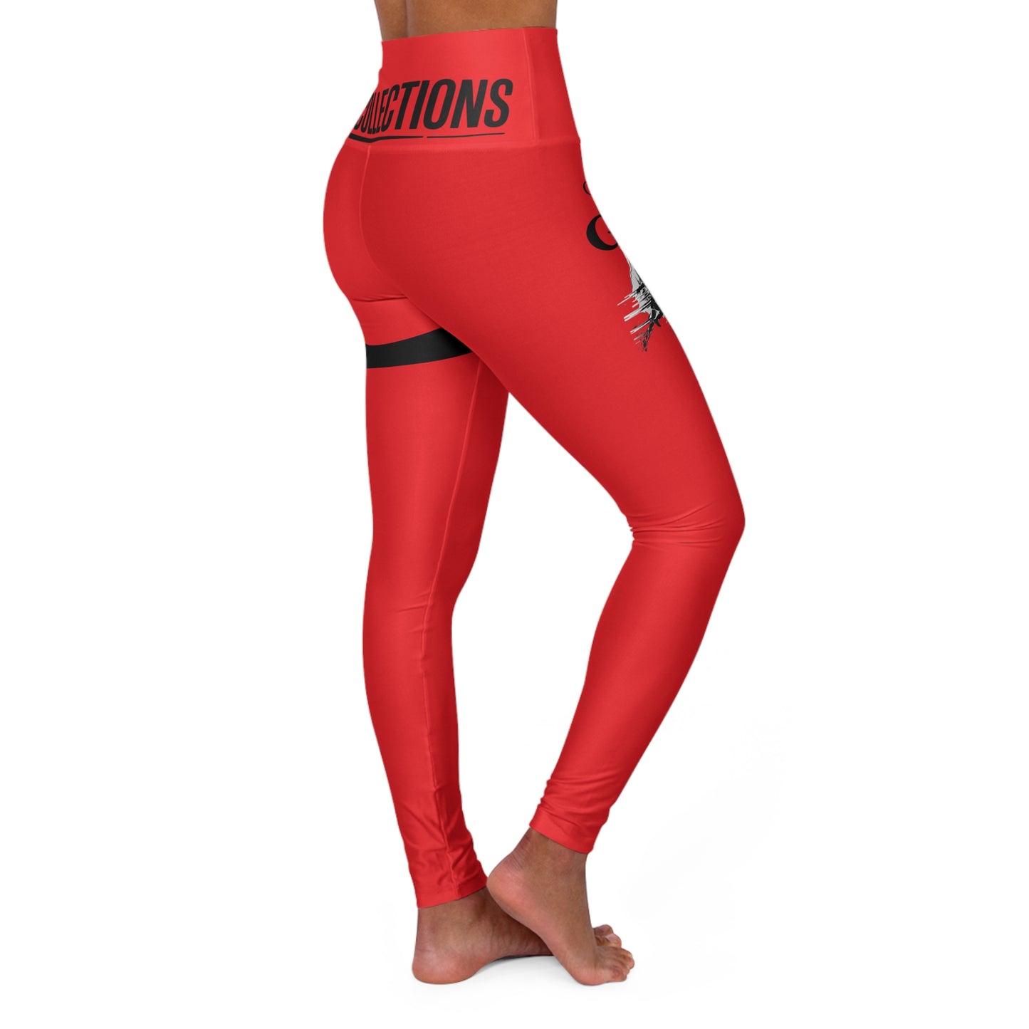 red CreationOfGods High Waisted Leggings