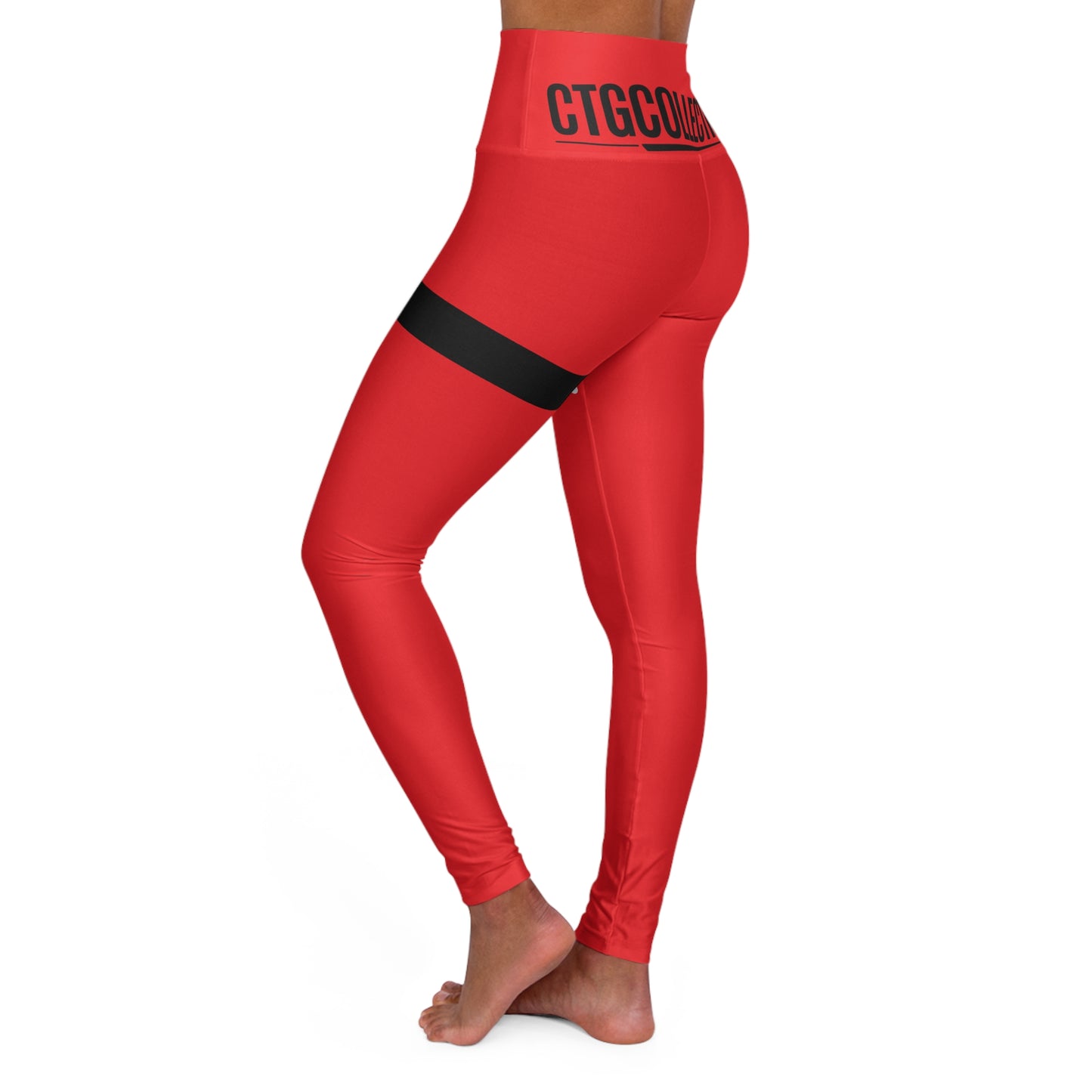 red CreationOfGods High Waisted Leggings