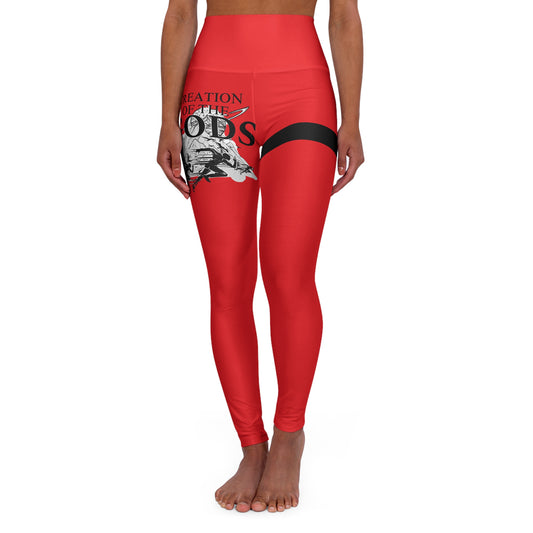red CreationOfGods High Waisted Leggings
