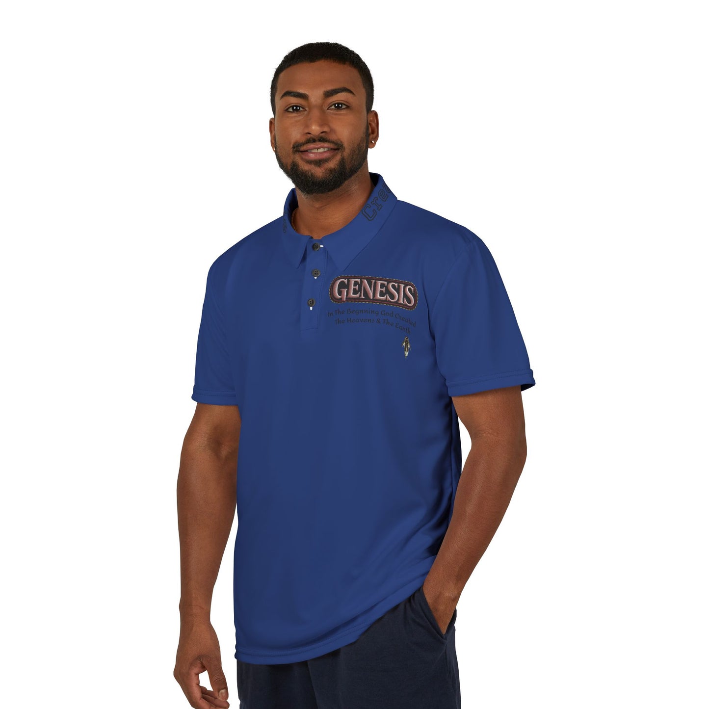 Blue CreationOfTheGods "Genesis"  Polo Shirt